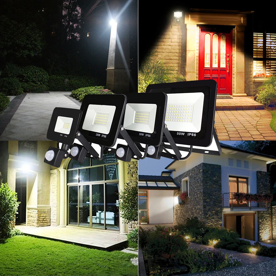 

garden search Wall lamp led flood light outdoor projector Landscape PIR Motion sensor light AC220 10W 20W 30W 50W 100w 150w 200w