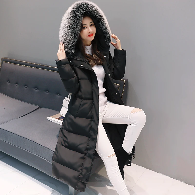 

Large Fur Collar Winter Down Jacket Woman Hooded Long Coats and Jackets Women Clothes 2020 Parka Abrigos Mujer KJ442