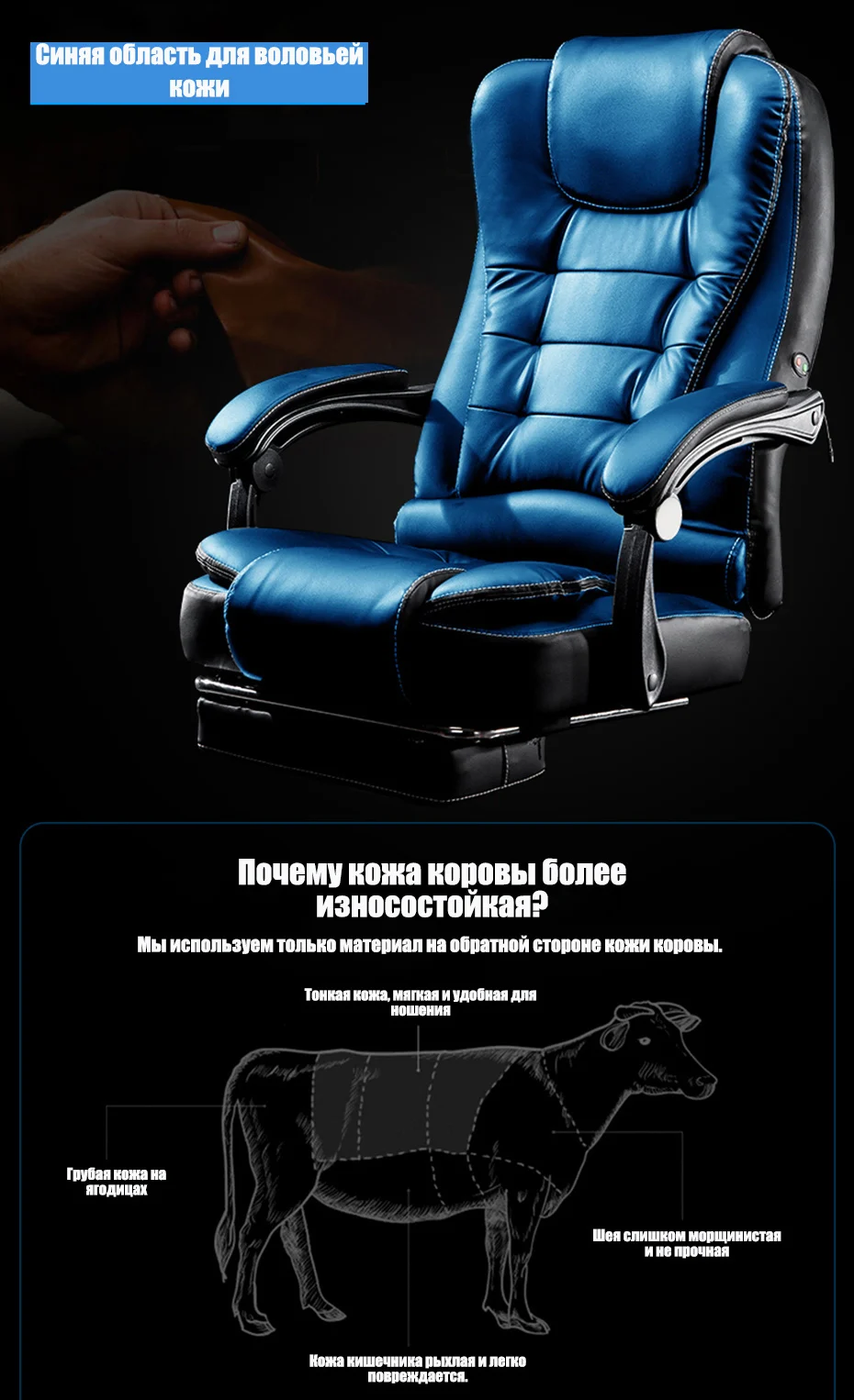 Высокое качество H808-5 Boss Poltrona Esports офисное кресло эргономичное Синтетическая кожа может лежать массаж офисная мебель