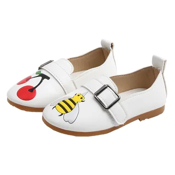 

Autumn Kids Baby Girl PU Leather Soft Sole Shoes Anti-slip Cartoon Print Sandals Casual Walking Shoes