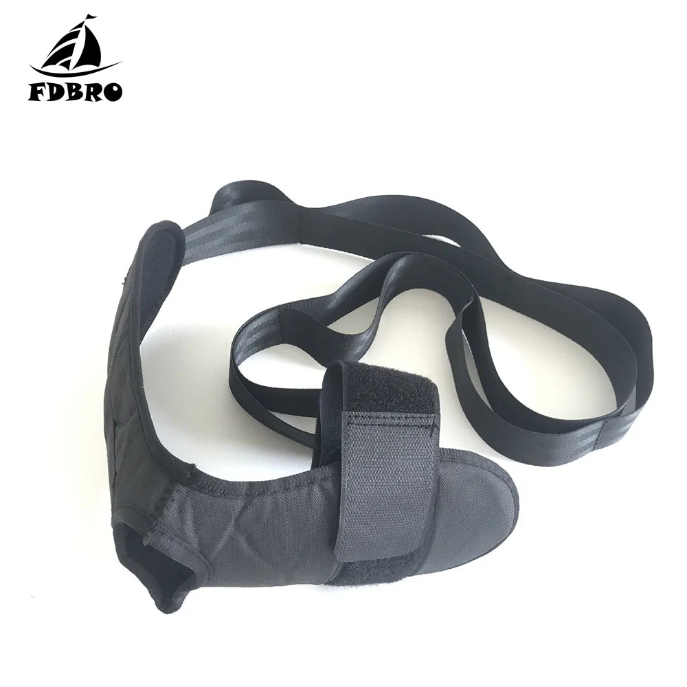 FDBRO Stretch Strap Polyester Foot Stretcher Black and Relief for Plantar Fasciitis Heel Spurs Strains Hamstring Calf Foot Drop - Цвет: Черный