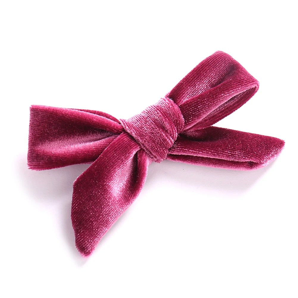 Korean Fashion Solid Cloth Velvet Bows Hair Clips for Women Barrettes Headwear Hair Accessories Scrunchies Ties Headband - Цвет: C16