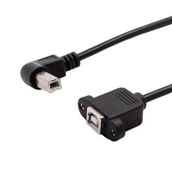 

Right Angle USB 2.0 Type B Wire male to USB B female Printer Panel Mount Extension Sync Cable Cord 90-degree