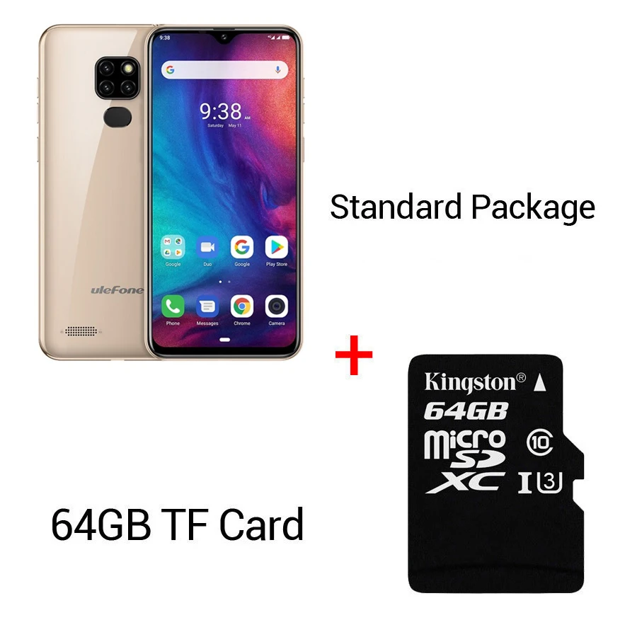 Gold N 64GB Card Ulefone Note 7P смартфон Android 9,0 четырехъядерный 3500 мАч 6,1 дюймов экран капли воды 3 ГБ+ 32 Гб мобильный телефон - Цвет: Gold N 64GB Card
