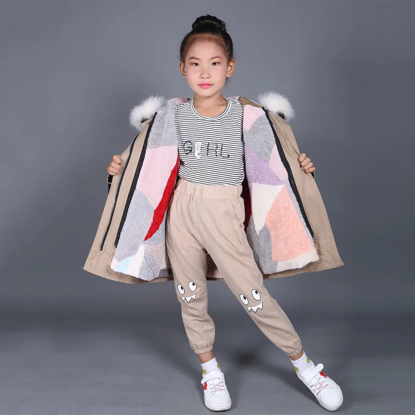 Fashion New Factory Direct Wholesale All Kinds Of Children Winter Warm Coat Rex Rabbit Lining Accessories Fur Collar