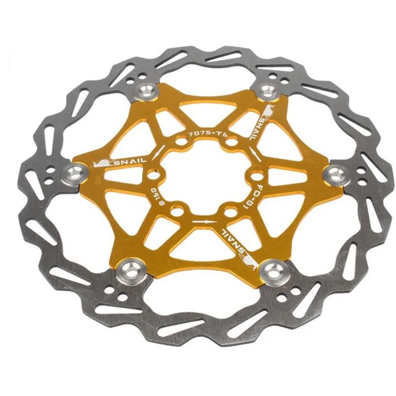 160mm yellow Велосипедный Дисковый Тормоз MTB DH тормозной поплавок плавающие дисковые роторы 160 мм 180 мм гидравлические тормозные колодки поплавок роторы Запчасти для велосипеда новые - Цвет: 160mm yellow