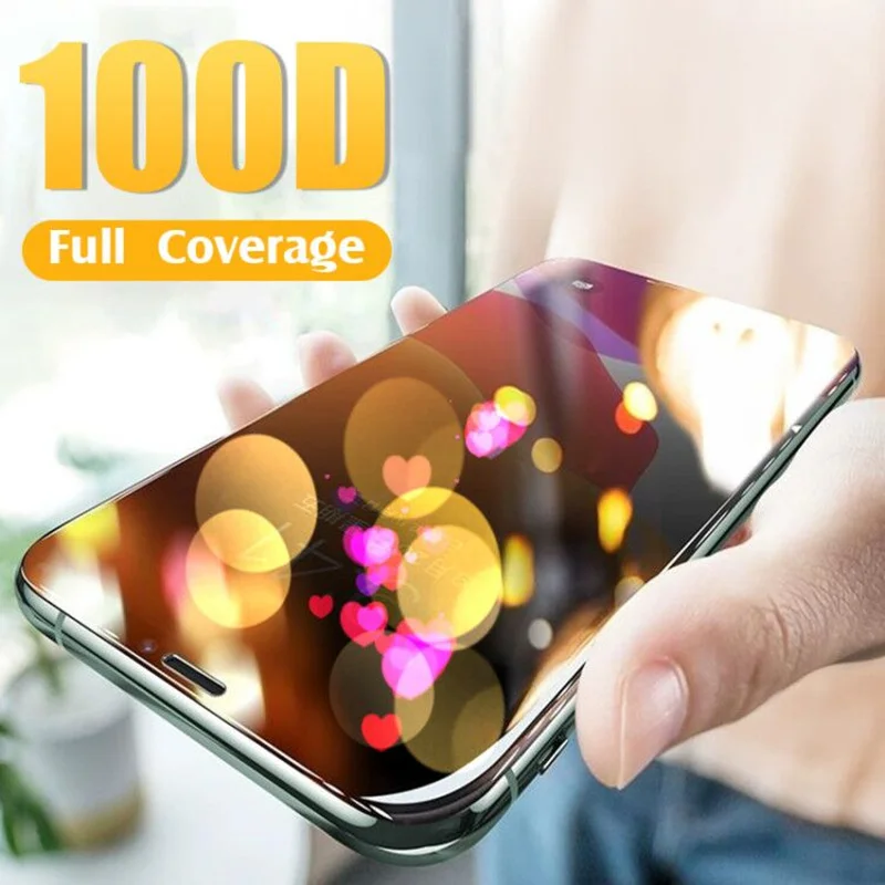 100D закругленные края полное покрытие закаленное стекло пленка для Apple iPhone 6 7 8 6S Plus X XR XS Max защита экрана стеклянная пленка