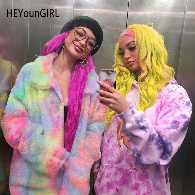 Зимнее розовое пальто HEYounGIRL из искусственного меха Женская Повседневная