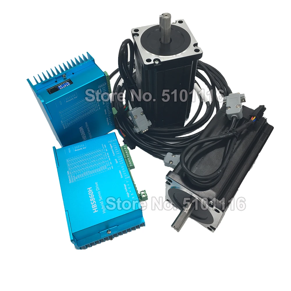 

2 Pcs CNC Nema34 Closed Loop Motor 8.5Nm Hybrid Stepper Motor Hybrid Motor Nema 34 8A 1300Oz-in Motor Driver 20~80VAC/30-110VDC