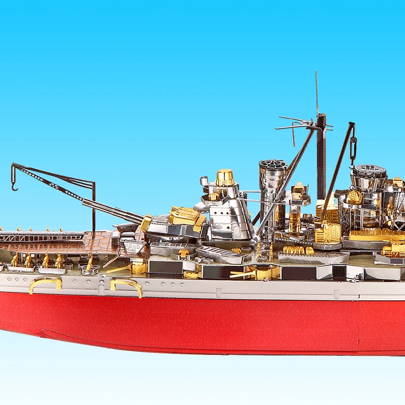 KONGOU BATTLESHIP pieccool P128-RSG 3 листа 350 деталей 3d Металлическая Модель для сборки игрушки-пазлы подарки для детей