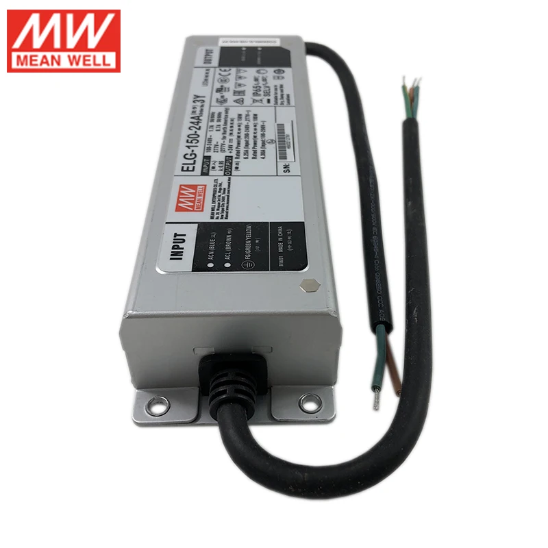 MEAN WELL ELG-150-24A-3Y 150 Вт 6.25A 24 В Светодиодный источник питания 110 В/220 В переменного тока до 24 В постоянного тока водонепроницаемый IP65 Meanwell регулируемый светодиодный драйвер