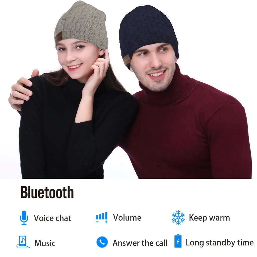 Модная женская одежда шапка теплая зимняя унисекс музыкальная Bluetooth шляпка с стерео наушниками гарнитура динамик беспроводная теплая шапка