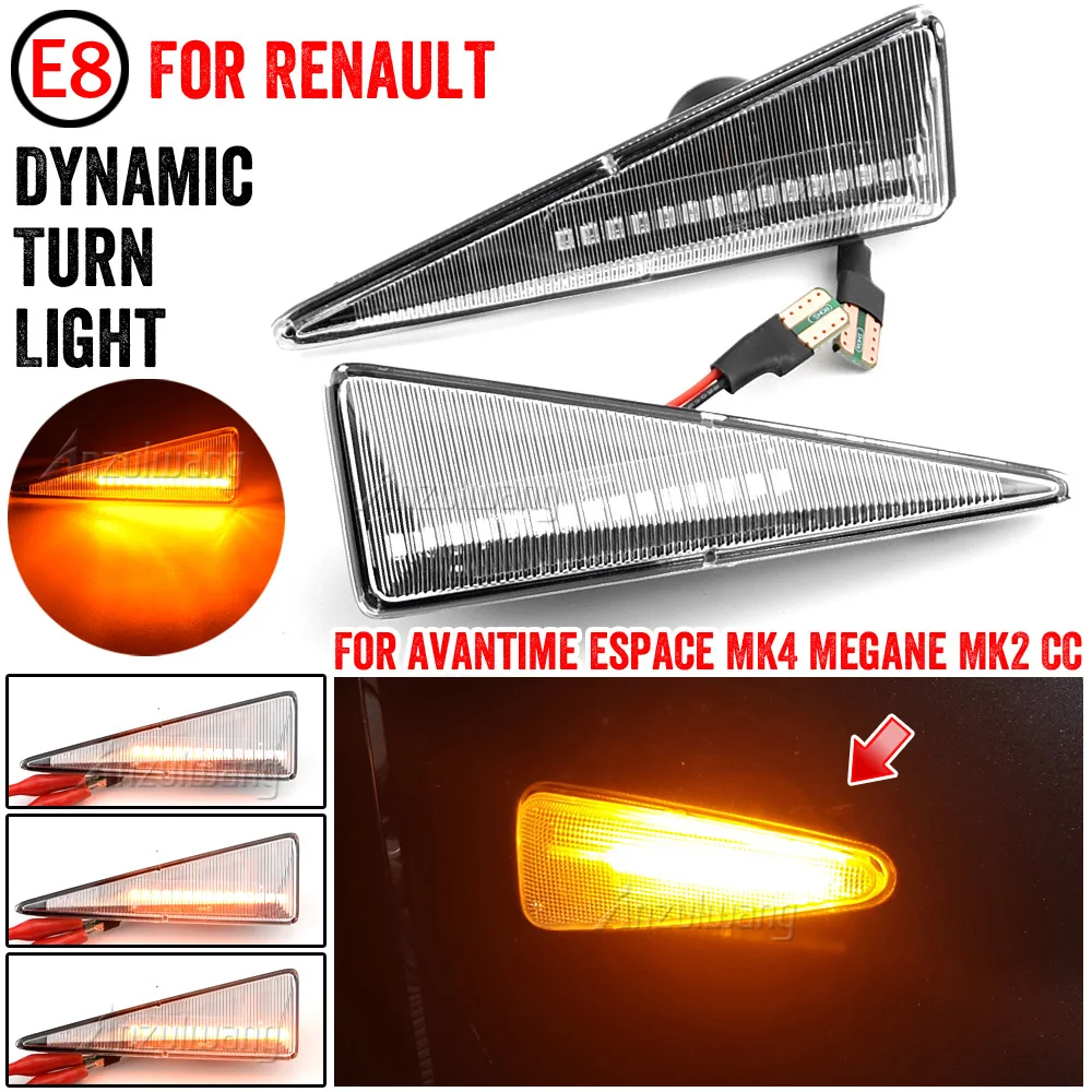 

Dynamic Side Markers LED Indicator Turn Signal Lamp for Renault Espace 4 MK4 Vel Satis Wind Avantime Megane 2 Scenic 2