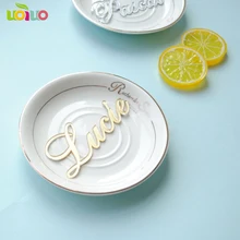 На заказ свадебные имя невесты зеркальная рамка Акриловые зеркальные приветственные гостей слово знак вечерние Декор тарелка с любым языком