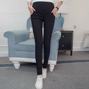 

6626# Spring Autumn Stretch Washed Cotton Maternity Pants Skinny Pencil Belly Legging Clothes for Pregnant Women Slim Pregnancy