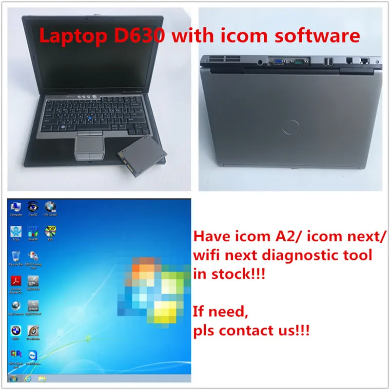 2019 12 480g SSD icom a2 next новейшее программное обеспечение в диагностическом ноутбуке Dell
