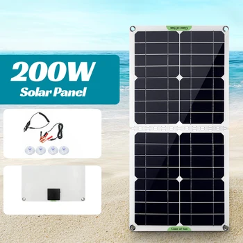 

18V 200W Solar Panel Solar Battery USB QC3.0 Charger Phone Foldable Flexible LED indicator Poly Silicon Cell IP65 Waterproof
