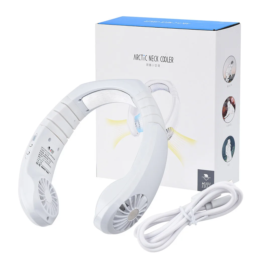 Мини-вентилятор для шеи, USB, физическое охлаждение, для путешествий, для улицы, висящий на шее, кулер для наушников, дизайн, спортивный, Умный вентилятор, летний, монтируемый на шею вентилятор