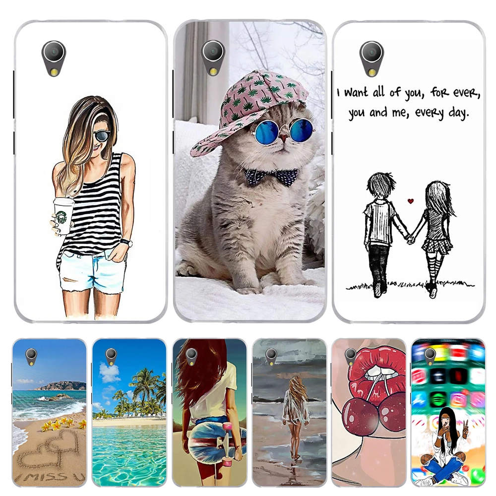 Для Alcatel 1 2018 2019 Ультратонкий Мягкий силиконовый чехол из ТПУ для Love Cats сумка в