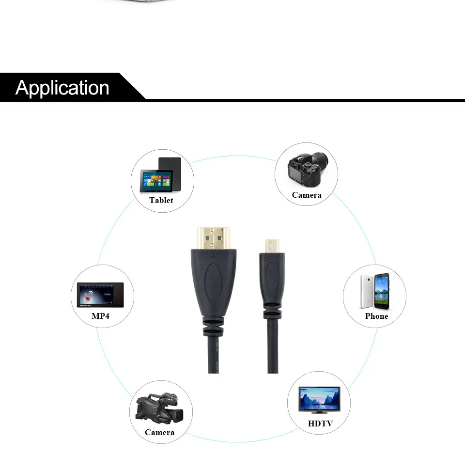 Micro HDMI к HDMI папа-папа адаптер конвертер кабель 1080P Full HD V1.4 Micro HDMI(тип D) к HDMI(тип A) кабель