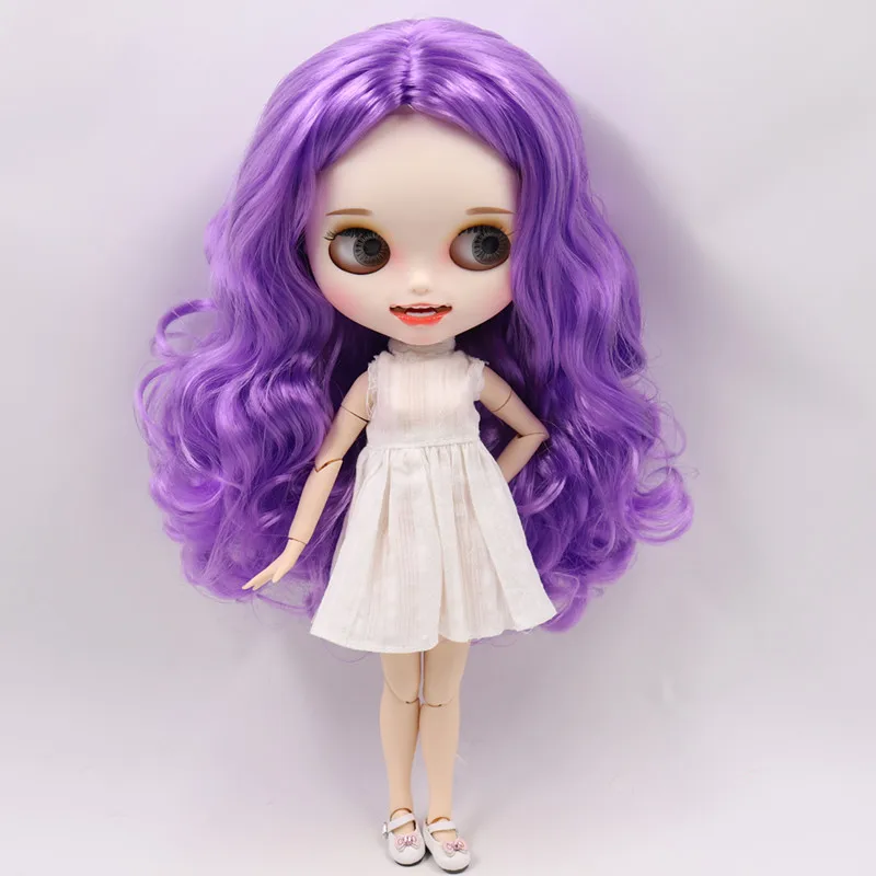 doll clothes shoes Кукла Blyth, Обнаженная, резные губы, открытый рот, матовая, на заказ, для лица, фиолетовые волосы, 1/6, для тела, ледяной bjd, сделай сам, игрушка, подарок для девочки - Цвет: doll clothes shoes