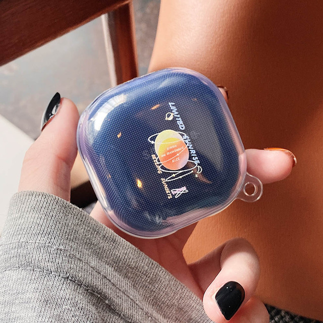 and Astronaut Headphone Case For Samsung Galaxy Buds Live / Pro Buds2 Case flower Soft TPU Transparent Earphone Cover Hook