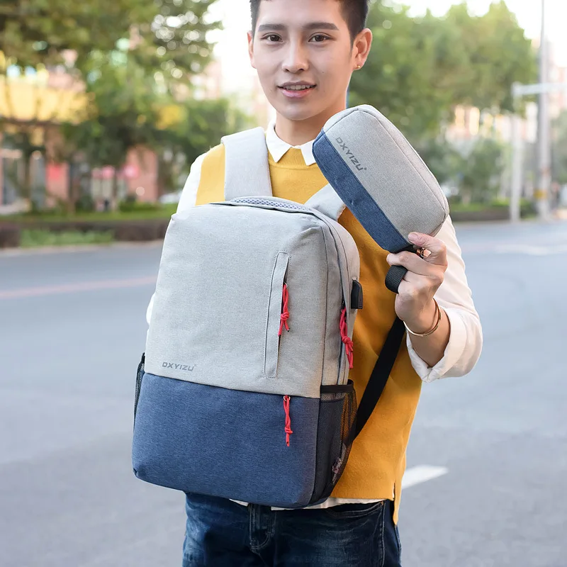 2019 новый стиль мужчины и женщины парный рюкзак компьютерный рюкзак USB интерфейс зарядки большой емкости Водонепроницаемый Путешествия