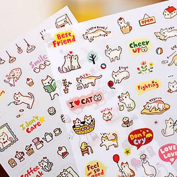 

New 2020 Creative Cute PVC Cat Sticker for DIY Scrapbooking Diary Phone Sticker Products design paster kawaii stationary