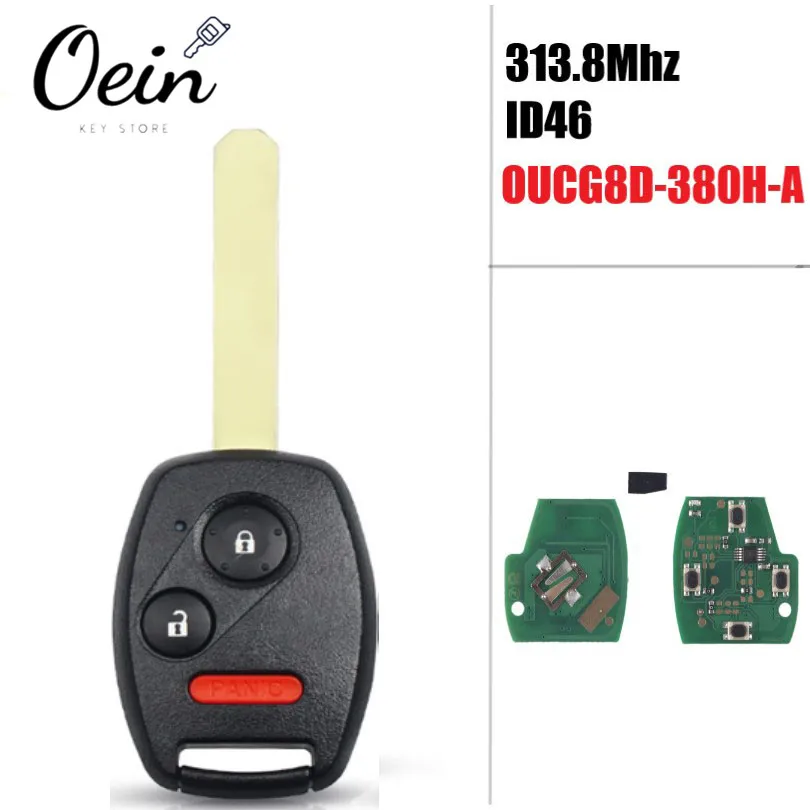 2 + 1 3 кнопки 313 8 МГц ID46 чип пульт дистанционного ключа для Honda Accord Civic 2003 2004 2005 2006 2007