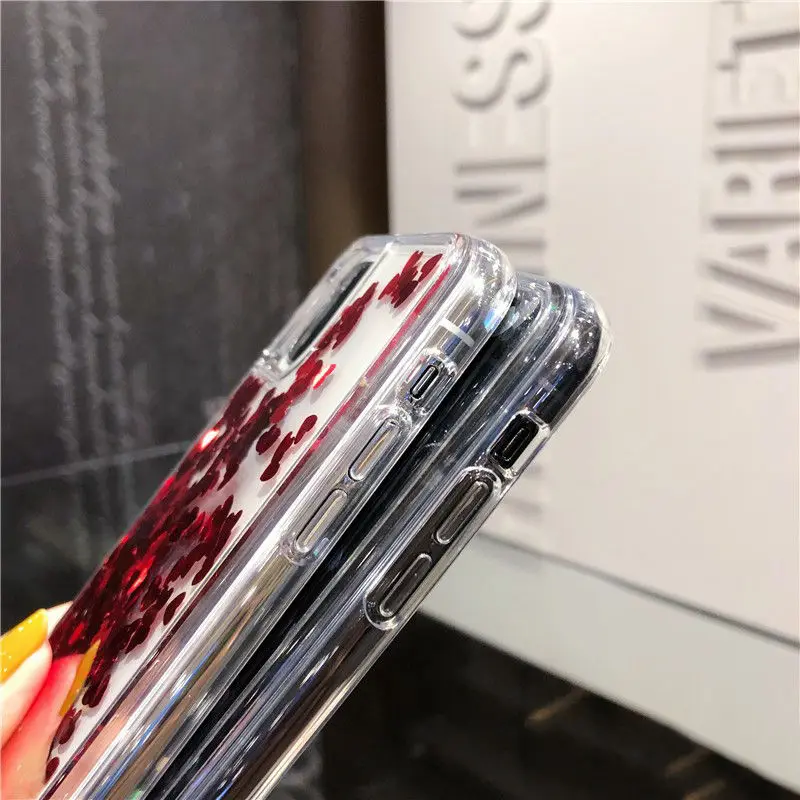 Прозрачный чехол LOVECOM с блестками и зыбучим песком для iPhone 12 Mini 11 Pro Max XR X XS 7 8 Plus