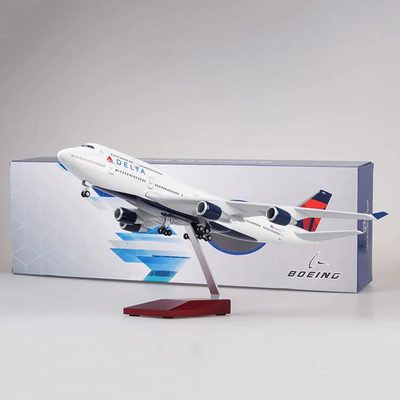 1/150 масштаб 47 см авиакомпания Boeing B747 самолет DELTA модель самолета W свет и колесо литья под давлением пластиковые смолы самолет для сбора