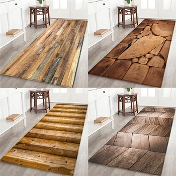 

Geometric Wood Grain Kitchen Mat Floor Mat Carpet Door Mats Entrance Non-Slip Floor Rug For Living Rooms Kitchen Rug Carpet