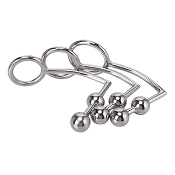 FBHSECL 40/45/50mm Stainless Steel With Ball Hole Anal Hook Sex Toys for Men Women Anal Dilator Butt Plug Metal Adult Products 6