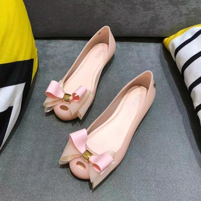 Розовый Melissa/оригинальные женские прозрачные сандалии г. Новые летние женские сандалии Melissa женская обувь нескользящие женские сандалии Нескользящие - Цвет: Розовый