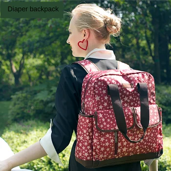 

2020 New Arrival Stylish Diaper Bag Set Lighter Tote Nappy Backpack Large Capacity Waterproof Diaper Mommy Backpack Changing Bag