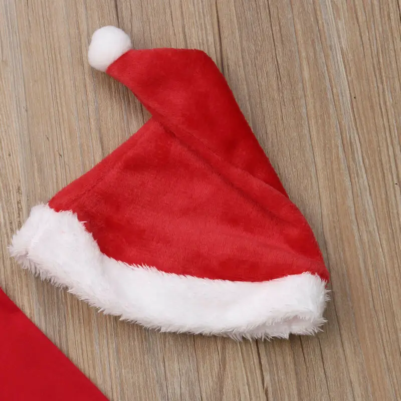 My 1st Christmas/боди с длинными рукавами и изображением Санта Клауса для новорожденных мальчиков и девочек, топы, полосатые штаны, шапочка, комплект одежды на Рождество из 3 предметов