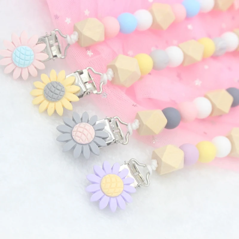 Baby Pacifier Clips Chain Silicone Holder Soother Pacifier Clips Leash Strap Nipple Holder For Infant Nipple Bottle Clip Chain