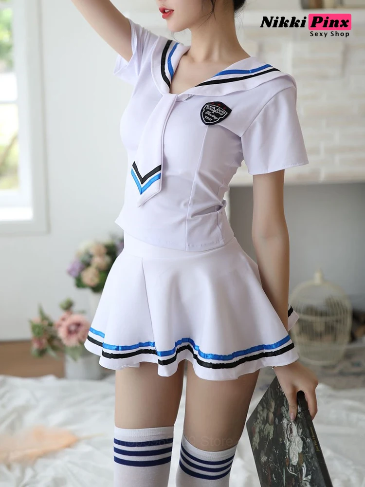 Women Uniform Lingerie School Girl Nurse Sailor Costume Cosplay Sleepwear Dress 