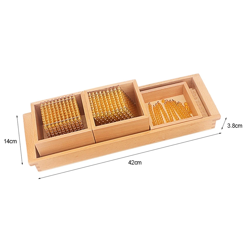  Montessori Math Educational Toys Gold Beads Material Symbols With Trays Kids 5 Years Teaching Toys  - 4000149147558