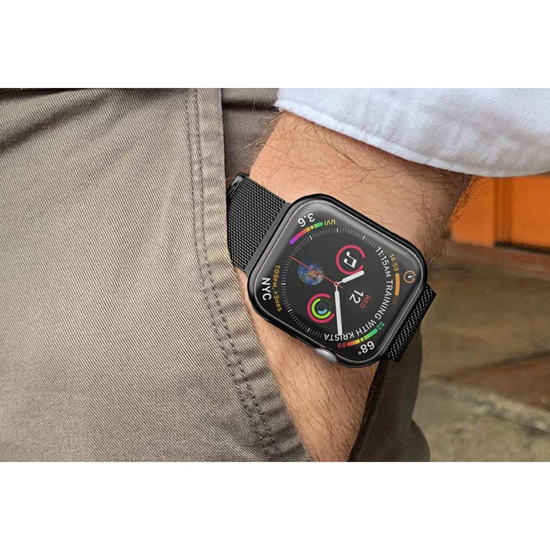 Чехол для часов для Apple Watch Series 5, 4, 3, 2, 1, ремешок, чехол 42 мм, 38 мм, тонкий ТПУ чехол, защита для iWatch 4, 3, 44, мм, 40 мм