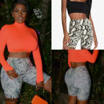 

Fashion Women Leopard Snakeskin Cycling Shorts Dance YogaGym Hot Active Sports Shorts