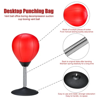 

Desktop Punching Bags Relief Ball with Pump Suction Cup Stress Burster Office for Indoor Exercise Sport Ornaments