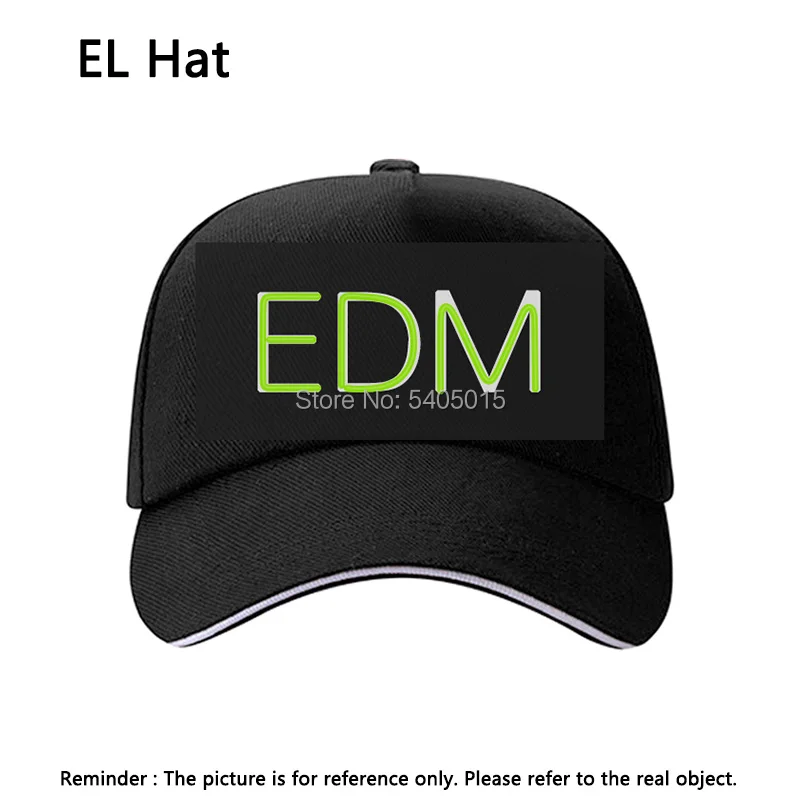 Светящиеся буквы Волк/EDM/LAA Бейсболка Мода Мужчины Женщины EL Hat светящиеся вечерние шляпы для праздника DIY украшения(Цвет: Черный
