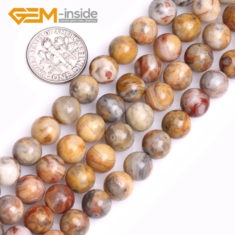 

Crazy Lace Agates Beads Natural Stone Beads Round Loose Beads For Jewelry Making Strand 15" DIY Gifts 6mm 8mm 10mm 12mm