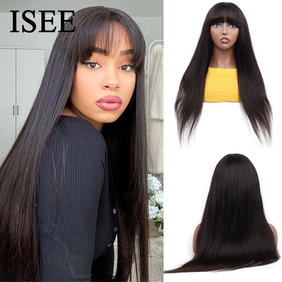 ISEEHAIR аппарат для пришивания волос парик из натуральных прямой малайзийский с