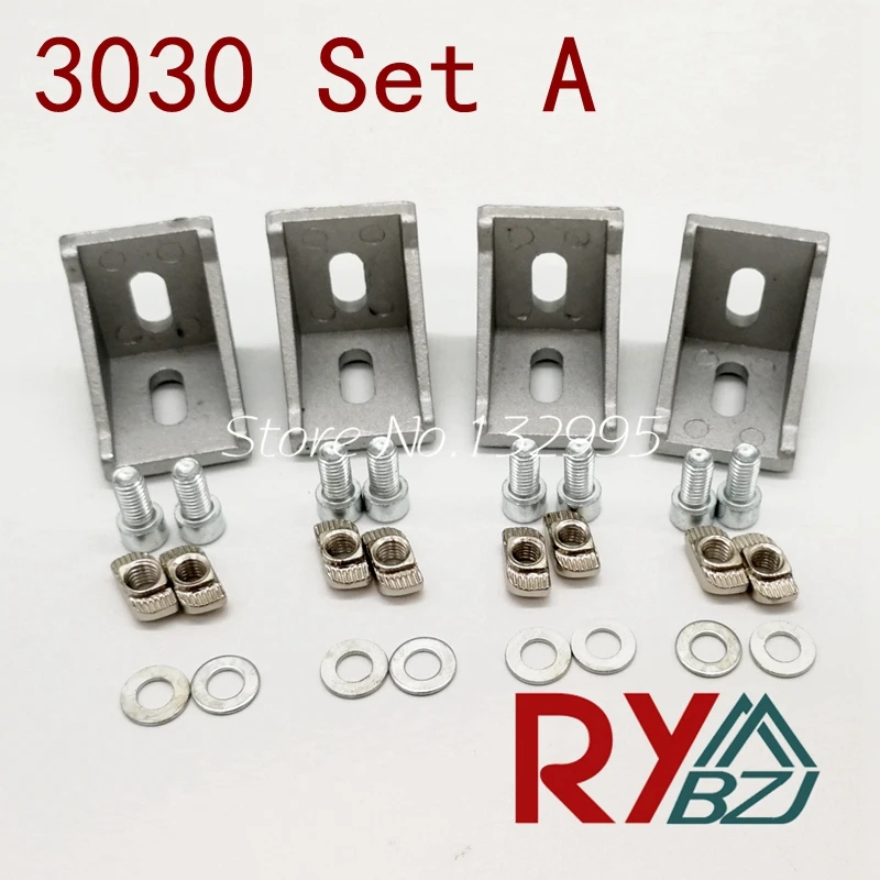 

Aluminum Profile angle Bracket Sets for 3030 Aluminum Profile including nuts and screws bolts Aluminium profile accessories kits