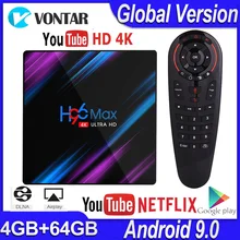 H96 MAX RK3318 Android ТВ коробка Android 9,0 Смарт ТВ коробка 4 Гб Оперативная память 32G/64G Встроенная память голосового помощника Google Play Store Netflix Youtube 4K
