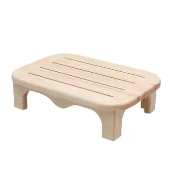 

Foot Stool Solid Wood Small Stool Living Room Office Footrest Bathroom Toilet Non-slip Wooden Stool Child Bench