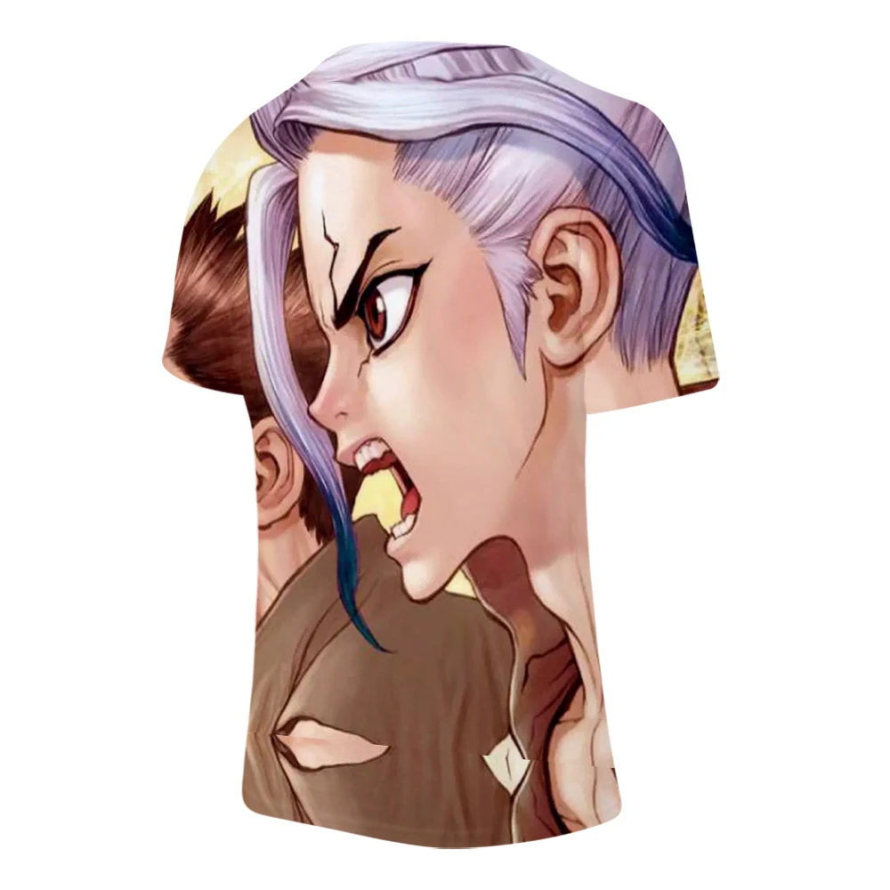 Популярная модная футболка для мальчиков и девочек dr. stone, подходящая для мужчин и женщин, летняя футболка с 3D принтом, футболки с 3D принтом, топы с короткими рукавами, пуловер
