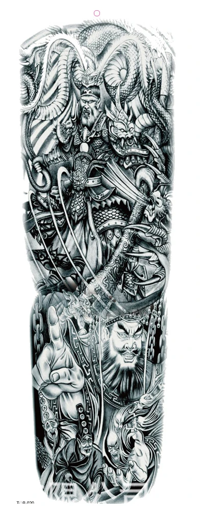 Водостойкая прочная временная татуировка наклейка колокольчик птица пагода полная рука большая поддельная Татуировка вспышка полная рука татуировка для мужчин и женщин - Цвет: TQB-7